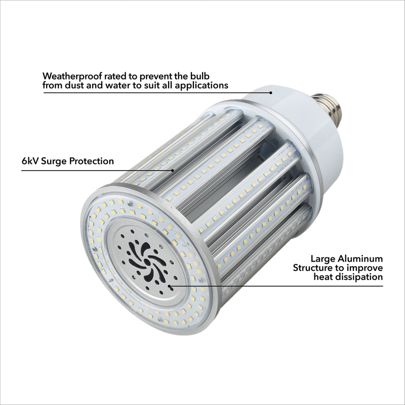 80W LED Corn Light Bulb - Replacement for Fixture 300W MH/ HPS/ HID - 5 Year Warranty - 6kV Surge Protection - (UL+DLC)
