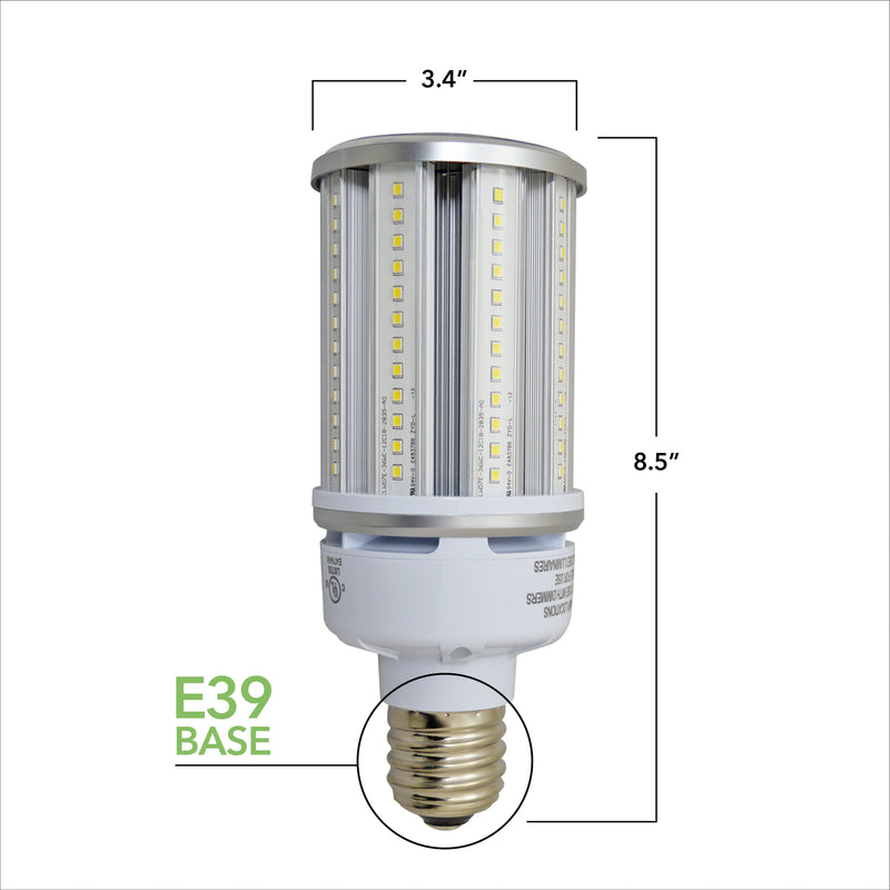 36W LED Corn Light Bulb - Replacement for Fixture 200W MH/ HPS/ HID - 5 Year Warranty - 4kV Surge Protection - (UL+DLC)
