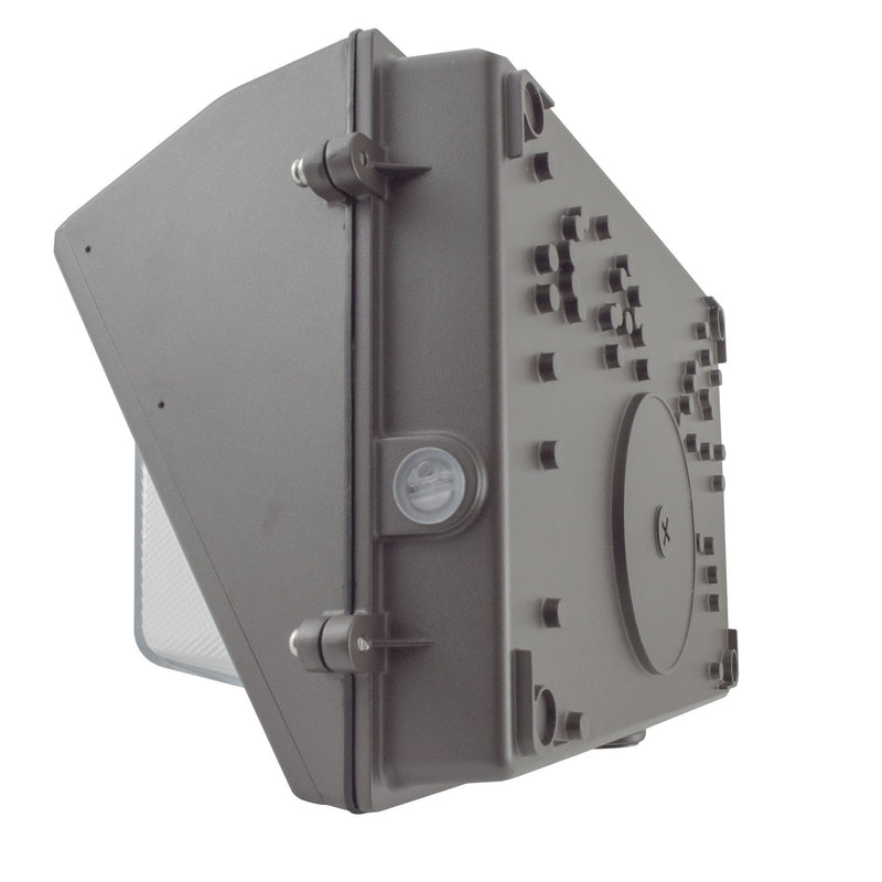  LED wall pack light provides over 8.400 lumens and is built to replace 300W equivalent fixtures